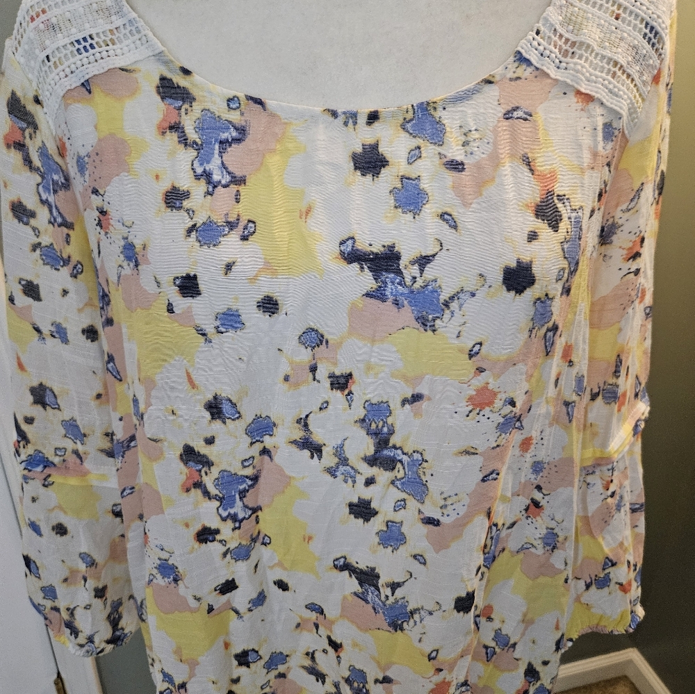 Hope & Harlow Multicolor Women's Size Large L Shirt Blouse - Picture 3 of 13